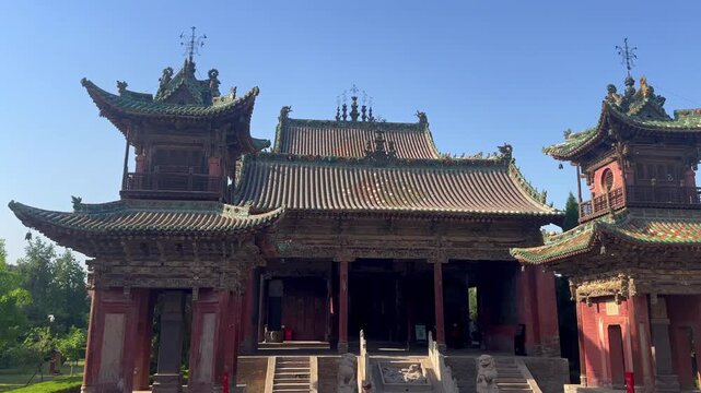 Jiwang Temple, in Jishan County of Shanxi Province, China,
