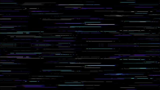 Futuristic Digital Glitch with Horizontal Cyber Data Noise