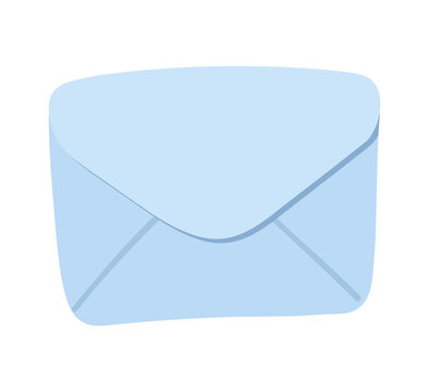 Vector illustration of a closed blue envelope. Flat isolated mail icon for messaging, correspondence and postal communication.