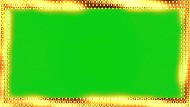 Chroma Key Green Screen Marquee Light Bulbs Border