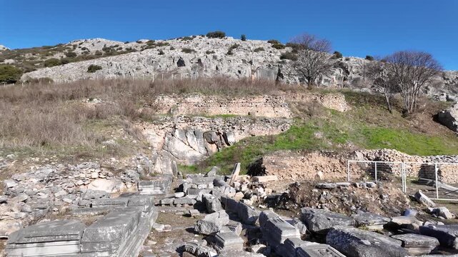 Ancient Ruins at archaeological area of Philippi, Eastern Macedonia and Thrace, Greece