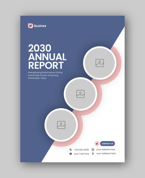 Brochure cover or annual report flyer design template for corporate business agency