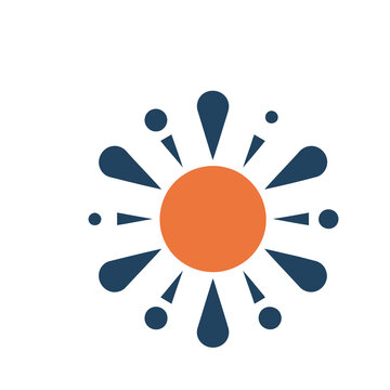 Abstract sun with rays and dots