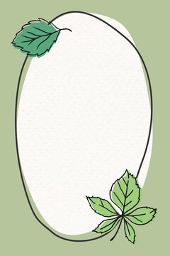 Botanical monoline frame, chestnut tree leaf, nature background design