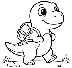 Fototapeta premium Detailed black and white line art illustration designed as a creative educational colouring page for children