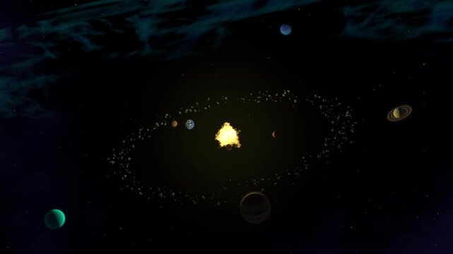 Solar System Planets Orbiting in Deep Space