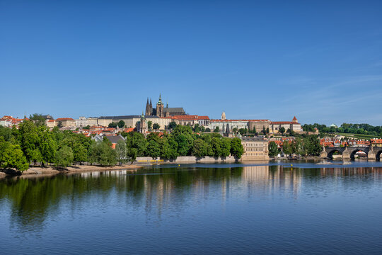 Prague Castle River View In Czech Republic