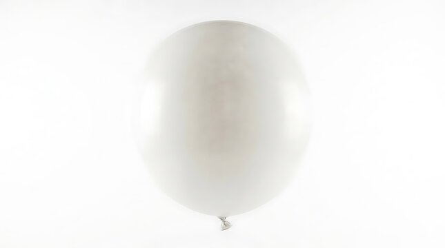 Minimalist white balloon floating against a bright studio lit backdrop with smooth matte texture and clean composition