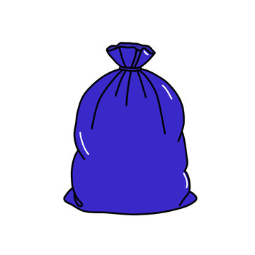 Tied trash bag icon, garbage bag
