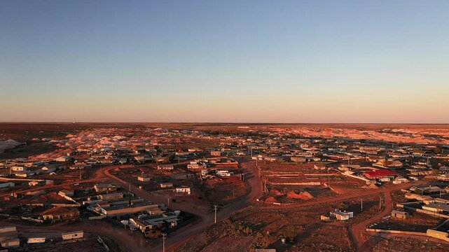 Australian Outback. South Australia. Andamooka. Opal town from air