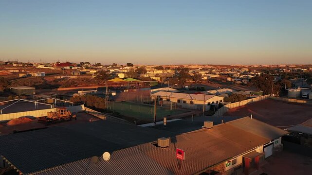 Australian Outback. South Australia. Andamooka. Opal town from air