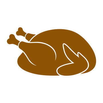 Stylized illustration of a chicken or turkey character for farm animal design and poultry themed projects