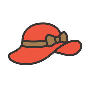 Red hat with brown bow