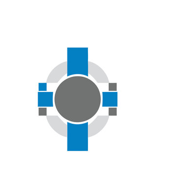 Abstract geometric shapes with blue and gray colors