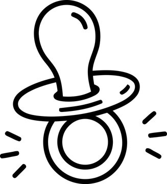 Hand drawn baby pacifier dummy outline illustration