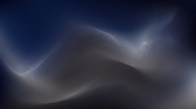 Abstract Flowing Smoke Wave on Dark Blue Background