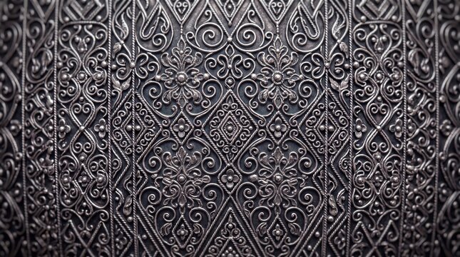 Intricate Antique Silver Filigree Pattern Background