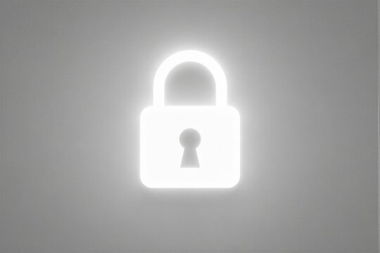 Glowing padlock icon indicating secure state on gray background
