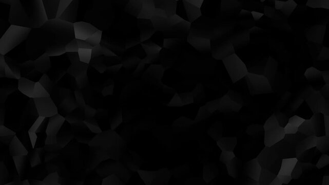 3d black and dark grey abstract geometric polygon surface motion background loop 4k