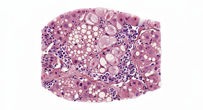 Non-Alcoholic Steatohepatitis (NASH) &ndash; Fatty Liver Medical Pathology Illustration 4