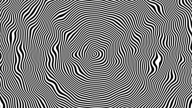 background animation slow motion concentric radiating zooming out distorted deformed circles rings from center to border, hypnotic spiral, psychedelic abstract