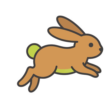 Cartoon rabbit jumping