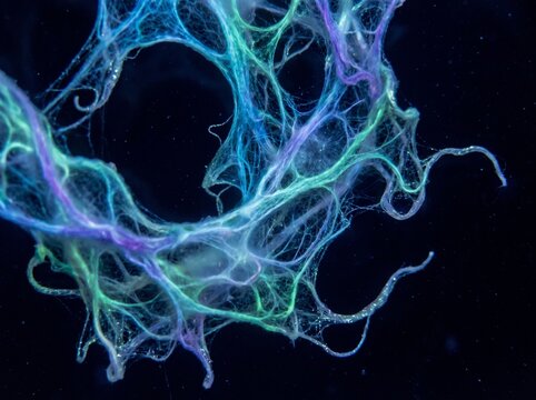 Silk spun from cold, submerged stars,
drifting softly through an endless, velvet night.