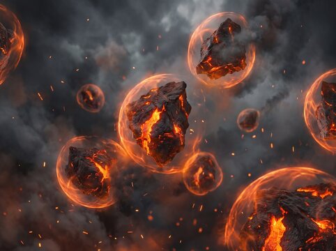 Born from ash and quiet fury,
burning embers cradle the warmth of falling worlds