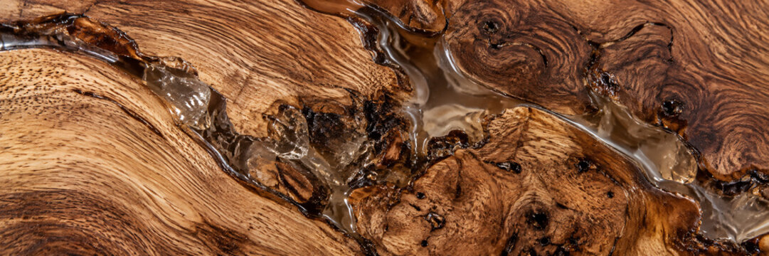 Detailed surface of MDF board with rich wood grain texture  