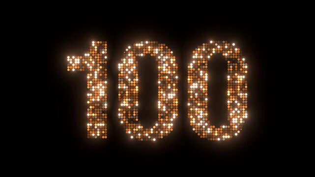 light sparkle happy 100th birthday anniversary text effect