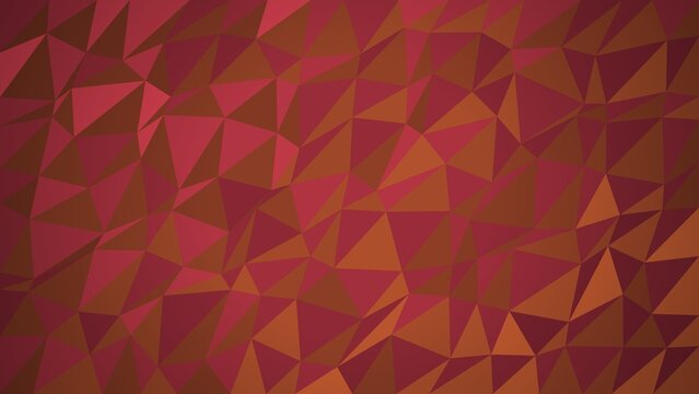 Modern low poly abstract background featuring red and gold geometric patterns, faceted crystalline texture for web banner and social media