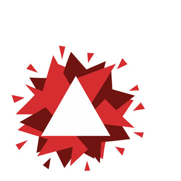 Abstract red and white triangle shapes
