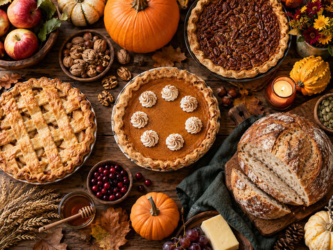 Harvest Festival Food Spread with Rustic Styling