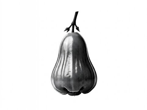 A single fresh wax apple fruit isolated on a clean white background.