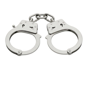 Handcuffs with open metal bracelets