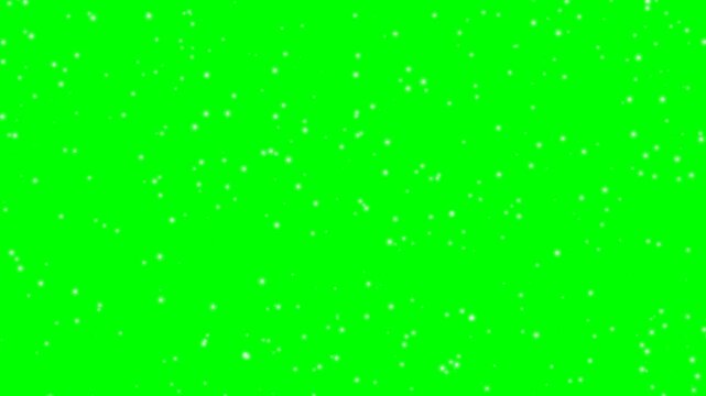 Falling Snow Flakes Motion Overlay on Green Screen 4K Seamless Loop