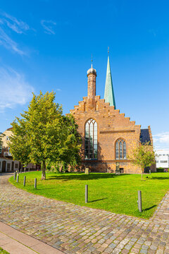 Blick auf die Liebfrauenkirche in Nyborg, D&auml;nemark