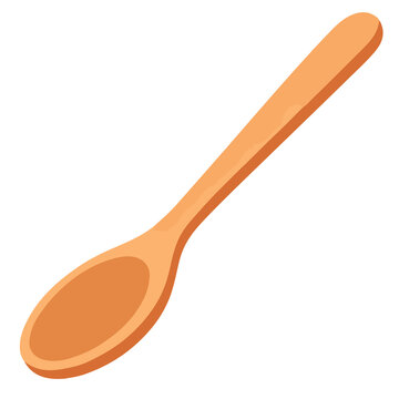 Wooden spoon kitchen utensil honey jam cooking tool rustic vector illustration