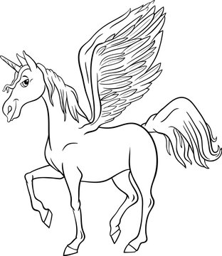 cartoon alicorn fantasy character coloring page