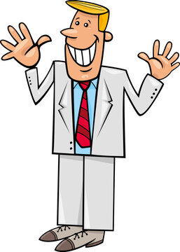 funny cartoon man or businessman comic character
