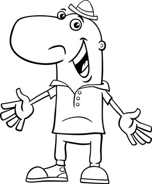 happy cartoon young man or guy comic character