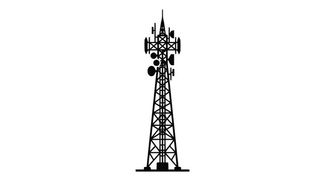 Vector illustration of cell tower icon vector illustration, on a transparent background