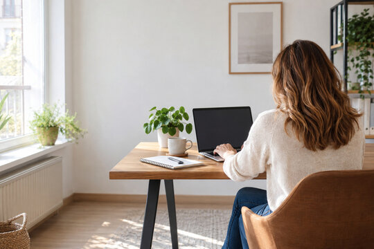 woman working on laptop
