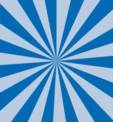 Obraz premium Classic Blue and Light Blue Sunburst Background, Retro Radial Ray Striped Pattern