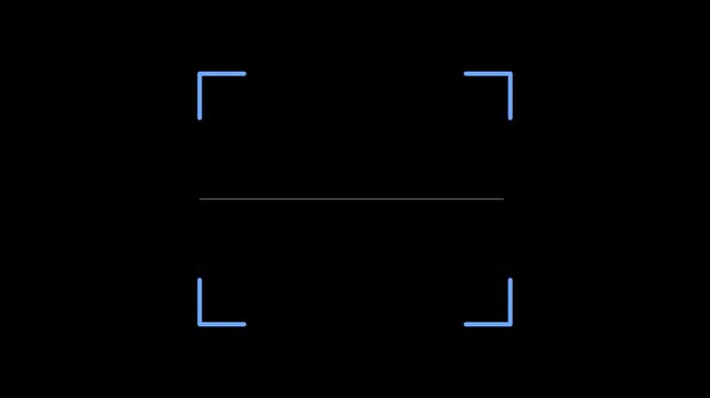 Blue Corner Bracket Highlight Frame Animation on Black Background for Video Editing and Graphic Works