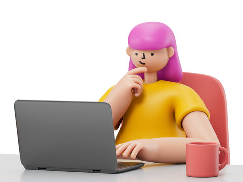 A woman using a laptop