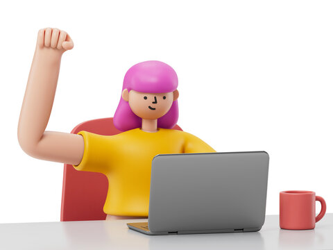 Victory at work, success in the office, achievement unlocked