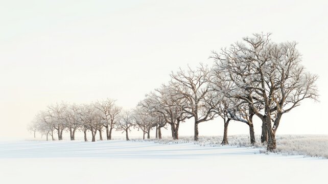 Snow-covered trees in winter