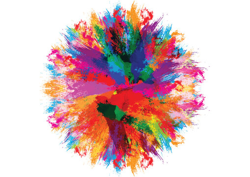 Colorful abstract acrylic paint brush strokes background with vibrant grunge texture. illustration vector design background