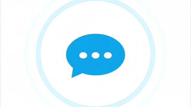 Blue Speech Bubble Message Icon Isolated on White Background for Social Media and Communication Design